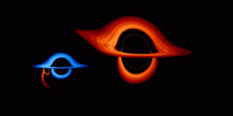 What two supermassive black holes look like when moving around each other What two supermassive black holes look like when moving around each other