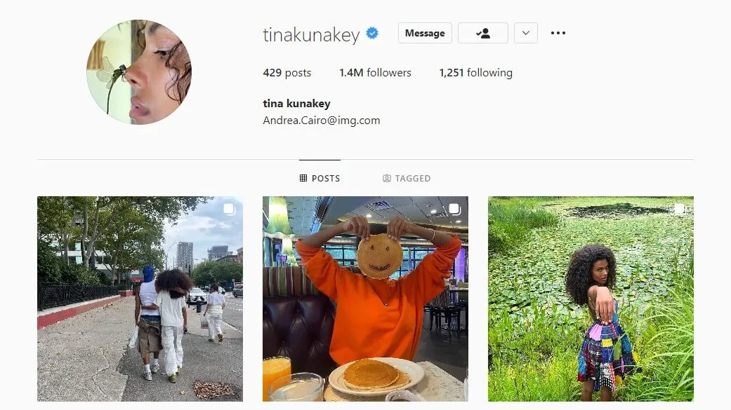 tina kunakey instagram