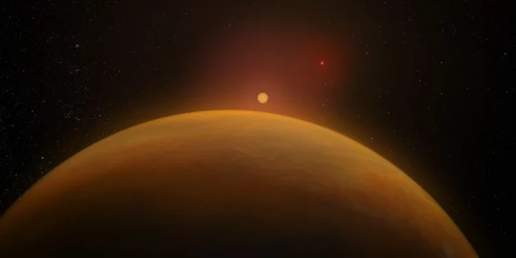 An exoplanet with a strange orbit has been discovered in a binary star system An exoplanet with a strange orbit has been discovered in a binary star system